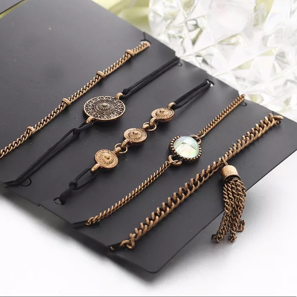 {LYANNA} boho moonstone medallion bracelet set - Picture 2 of 7